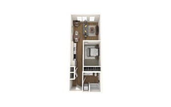 Open 1-Bedroom B & G 514 floor plan