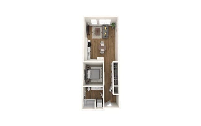 Open 1-Bedroom E 718 floor plan
