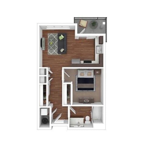 Junior One Bedroom One Bath 6973-106 floor plan