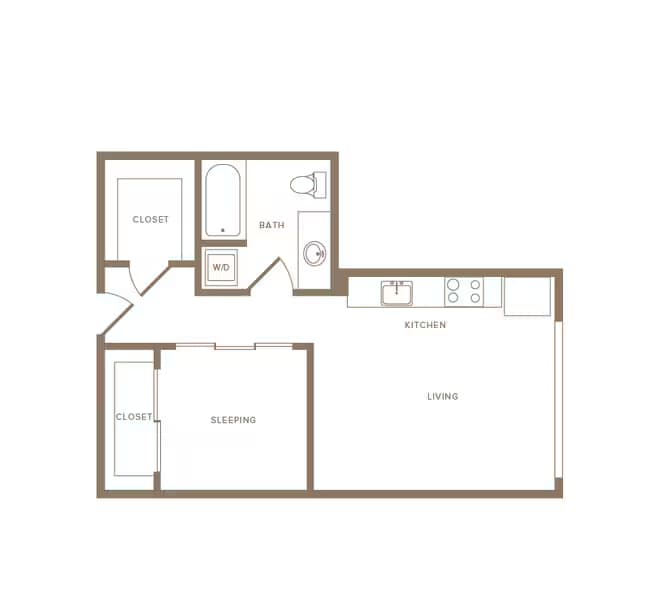 A3 Open 1x1 319 floor plan