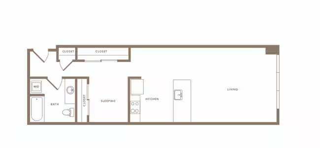 A5 Open 1x1 201 floor plan