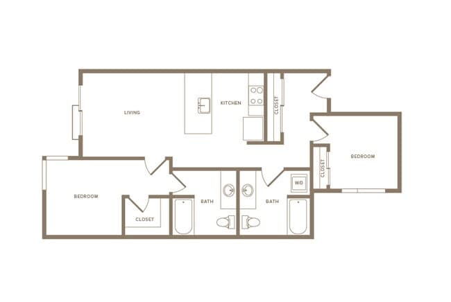 B3 2x2 317 floor plan