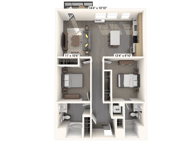 BM10-Balcony-1100sf-DCII 002-287 floor plan