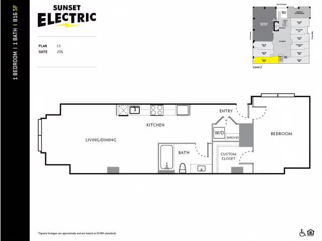 1x1 M 206 floor plan