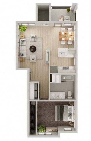 1x1 - B1 04-203 floor plan
