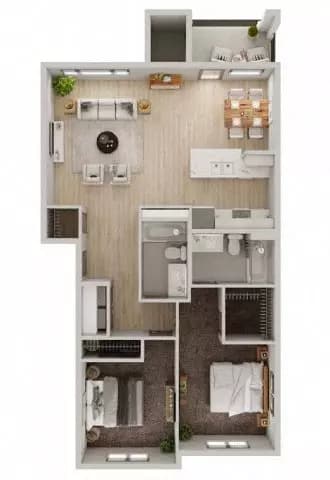 2x2 - D1 05-103 floor plan