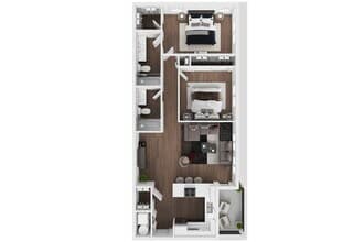 Two Bedroom Two bath Large 107 floor plan