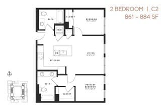 Two Bedroom C2 940 floor plan