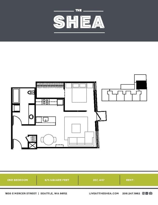 1 Bedroom floor plan