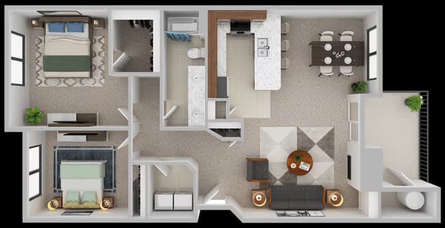 Horizon - 2x1 B202 floor plan