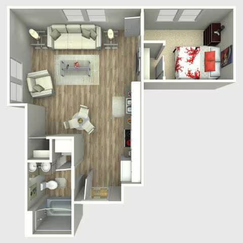 1 Bedroom 1404 floor plan