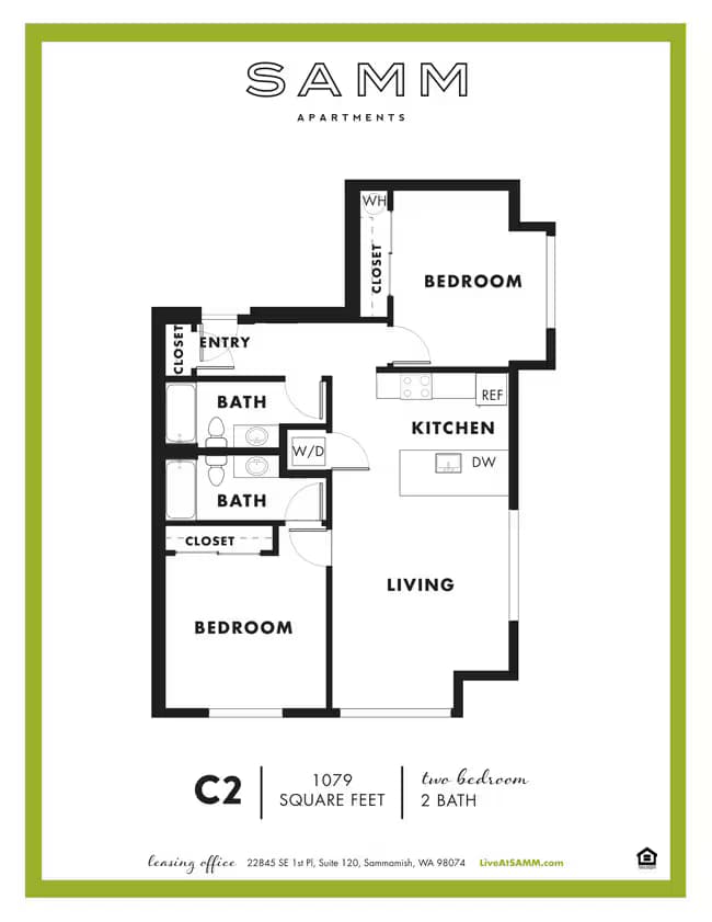 2 Bedroom 2 Bath with Loft 417 floor plan