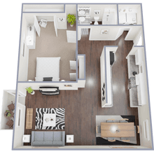 1 Bedroom 1 Bath 181 floor plan