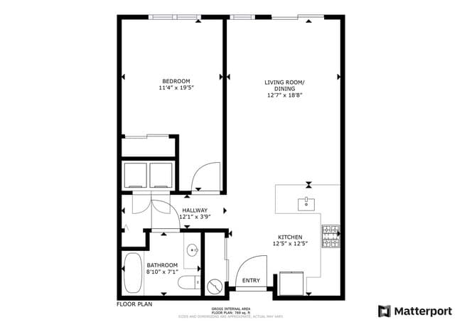 One Bedroom F 324 floor plan