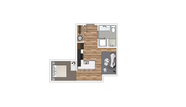 Unit D 421 floor plan