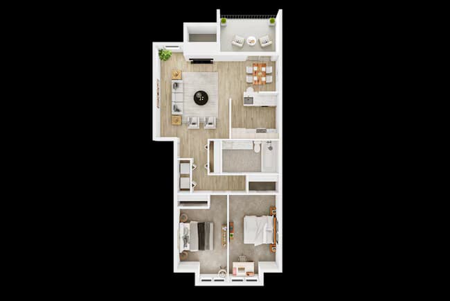 2X1 Renovated 6529-01 floor plan