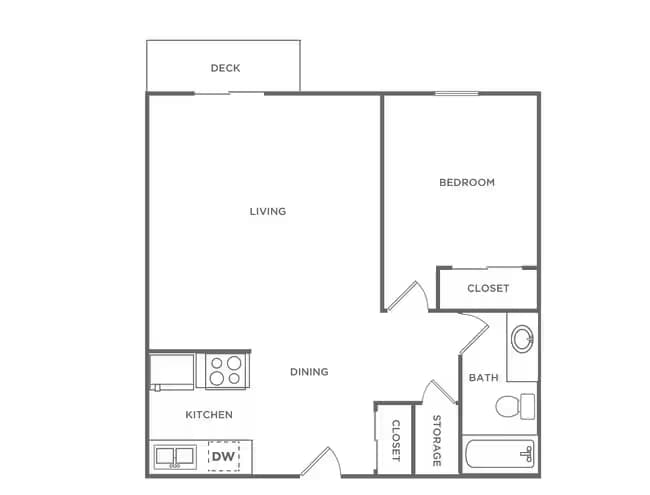 One Bedroom - Renovated A104 floor plan