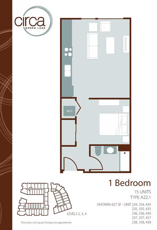 1 Bedroom 1 Bath + Den - A10.1 0436 floor plan