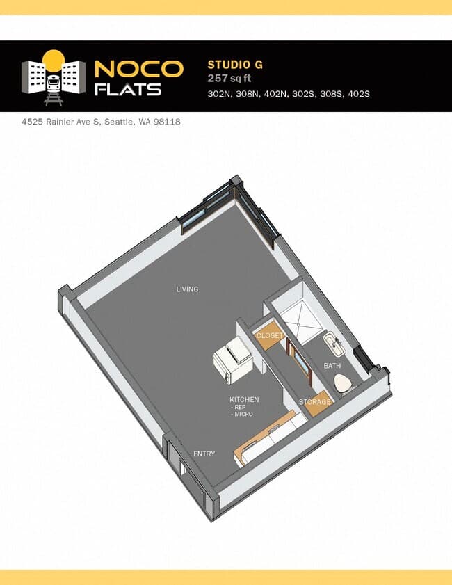 Studio G N308 floor plan