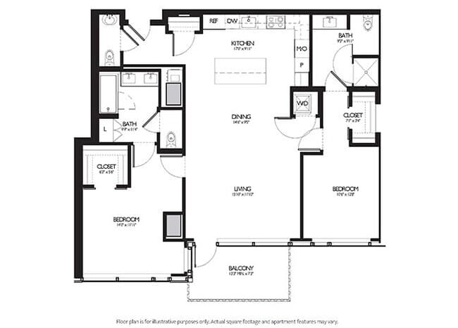 2 Bed 2.5 Bath 3727 floor plan