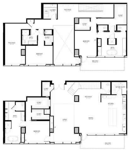 3 Bed 3.5 Bath Penthouse 4026 floor plan