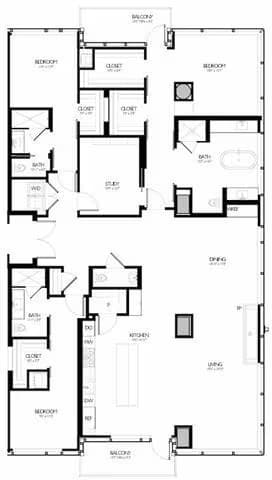 3 Bed 3.5 Bath with Den 3930 floor plan