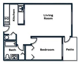 1 Bedroom 1 Bath B59 floor plan