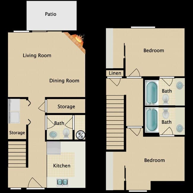 2x2.5 H floor plan