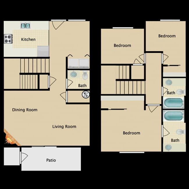 3x2.5 J floor plan