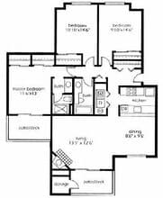 3 Bed 2 Bath F301 floor plan