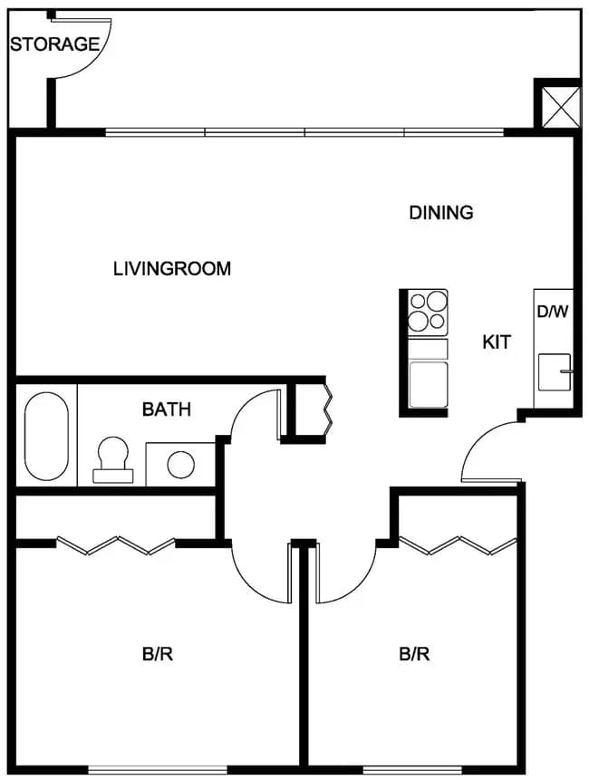 2x1 107R floor plan