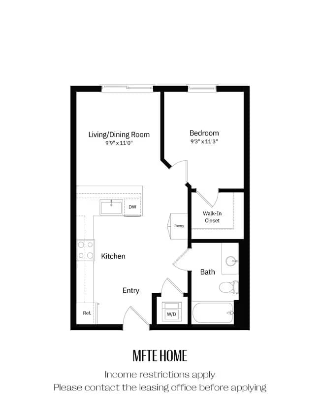 1x1 A MFTE 518 floor plan