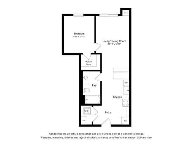 1x1 P 637 floor plan