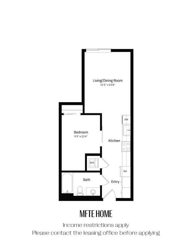 Open 1x1 A MFTE 338 floor plan