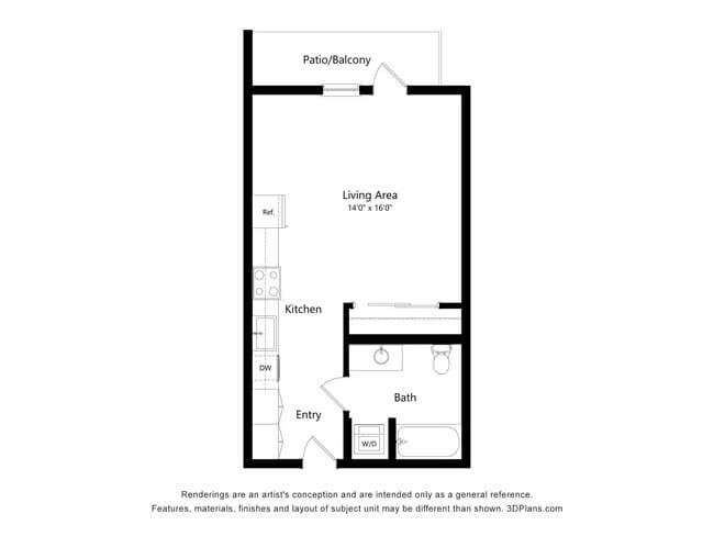 Studio A1 234 floor plan