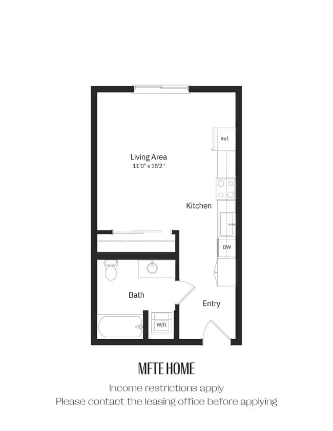 Studio B MFTE 322 floor plan