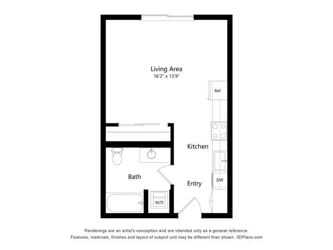 Studio D 221 floor plan
