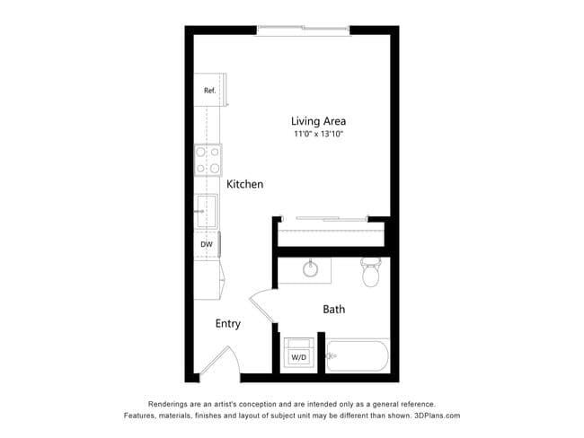 Studio E 222 floor plan
