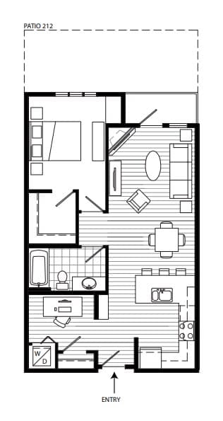 Plan 1K 529 floor plan