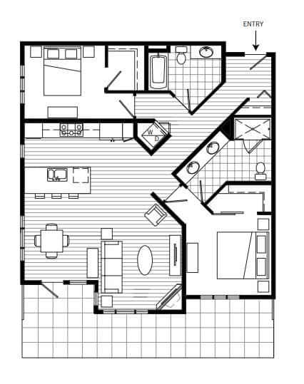 Plan 2B 302 floor plan