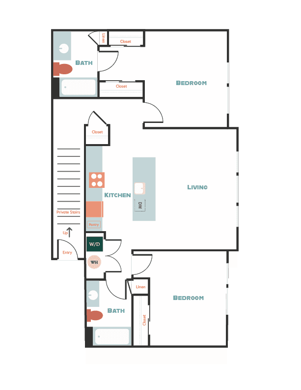 2x2 B3 4-210 floor plan