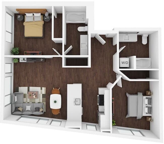 2 Bed/2 Bath-F9 501 floor plan