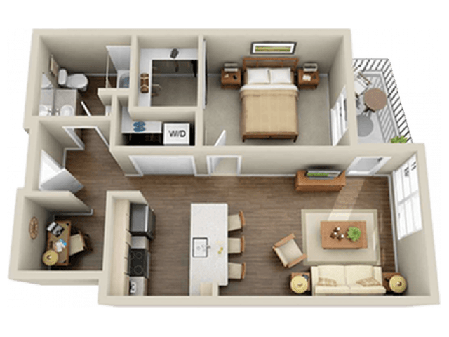 1x1 Den 706 floor plan