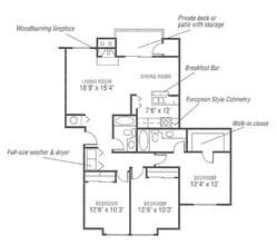 3 Bed 2 Bath B floor plan