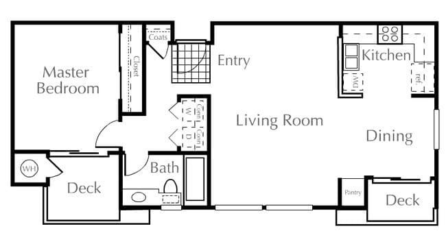 1 Bed • 1 Bath A35 floor plan