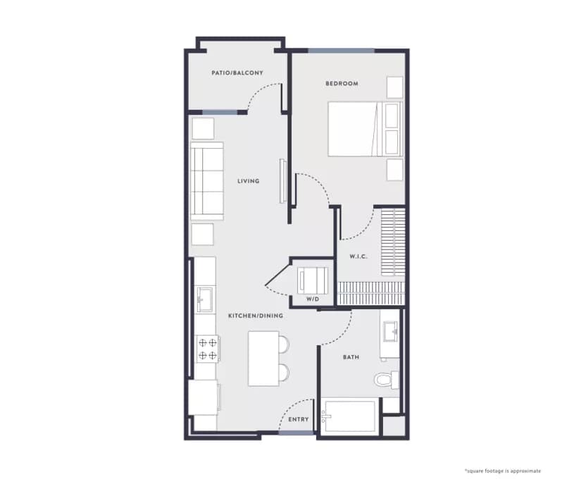 1 Bed • 1 Bath A4 floor plan