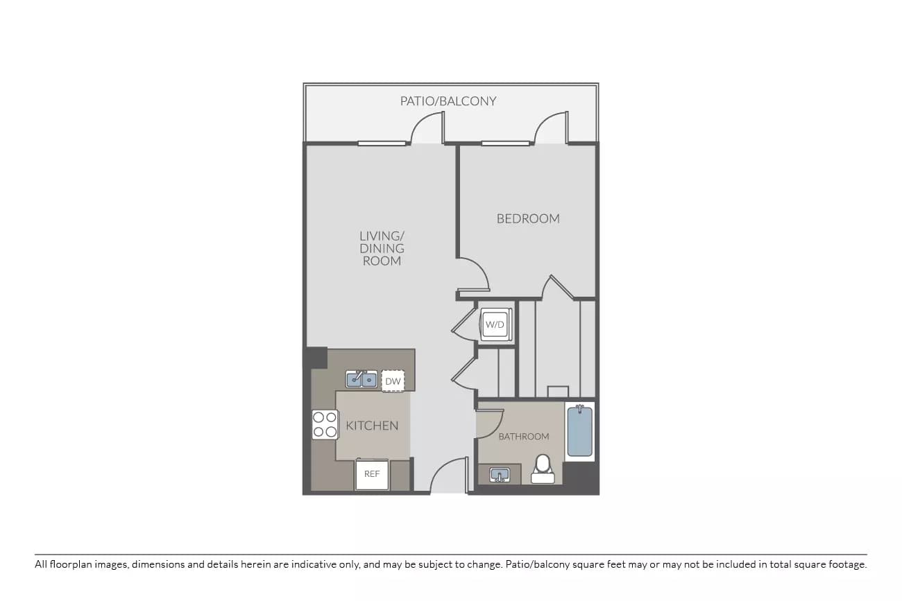 1 Bed • 1 Bath 1-115 floor plan