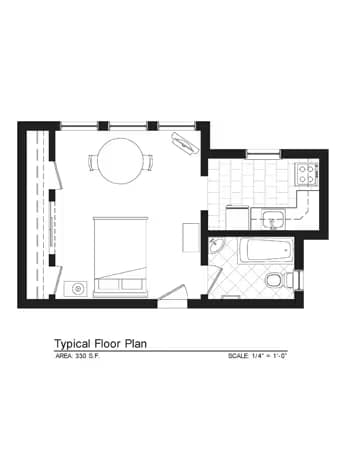 Studio • 1 Bath 407 floor plan