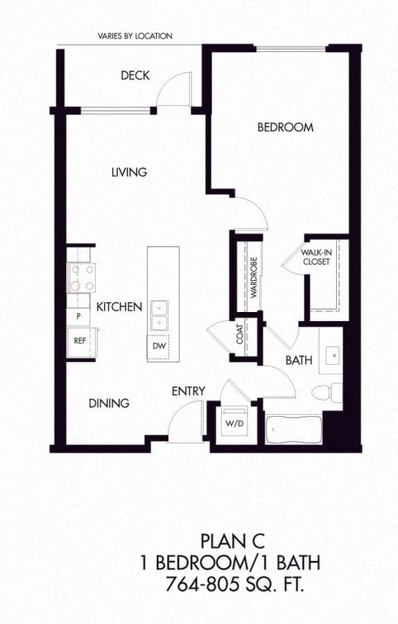1 Bed • 1 Bath 611 floor plan