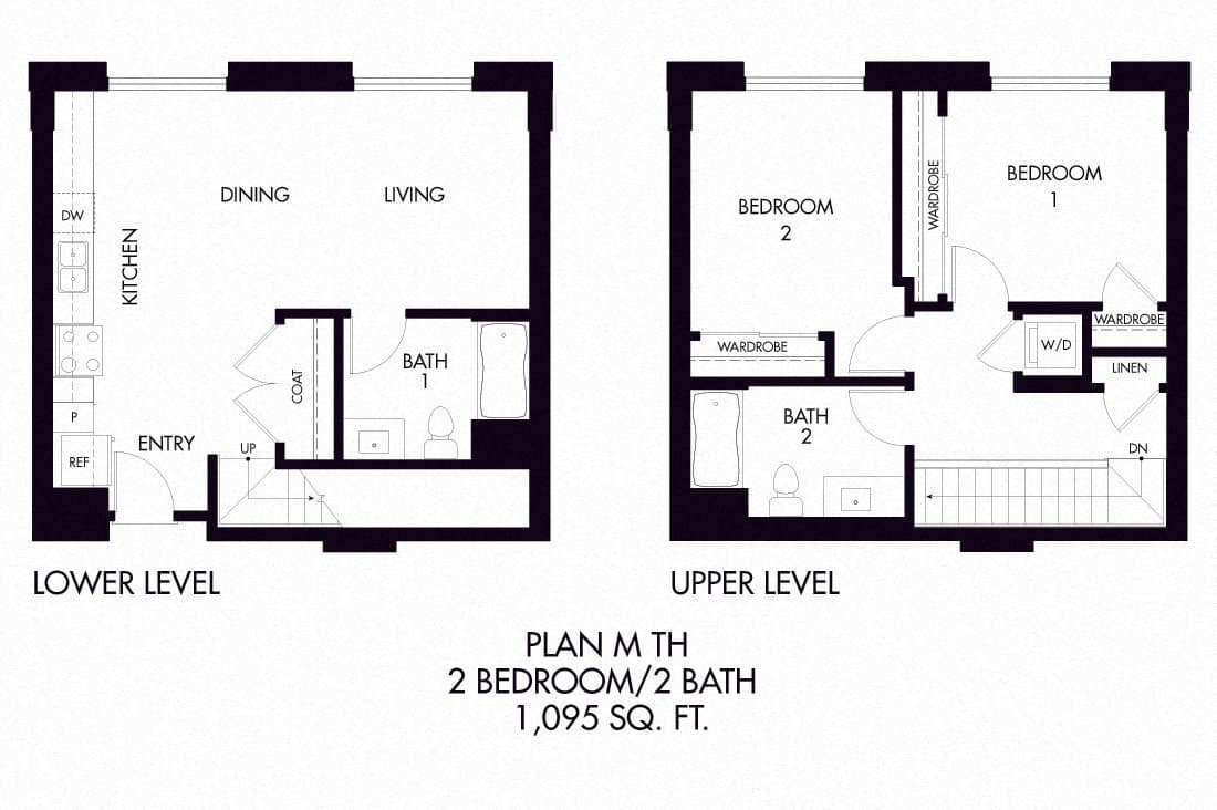 2 Beds • 2 Bath 116 floor plan